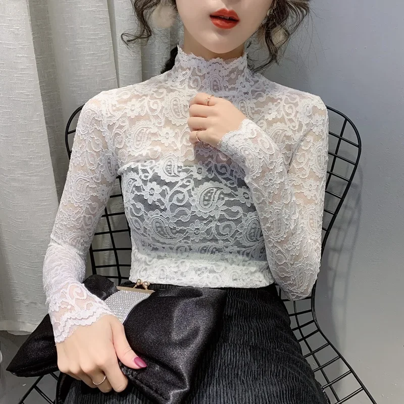 Elegant Women Lace Blouse Sexy See Through Ladies Tops Long Sleeve Clothes Summer Vintage White Shirt Streetwear Blouses Z767
Elegant Women Lace Blouse Sexy See Through Ladies Tops Long Sleeve Clothes Summer Vintage White Shirt Streetwear Blouses Z767