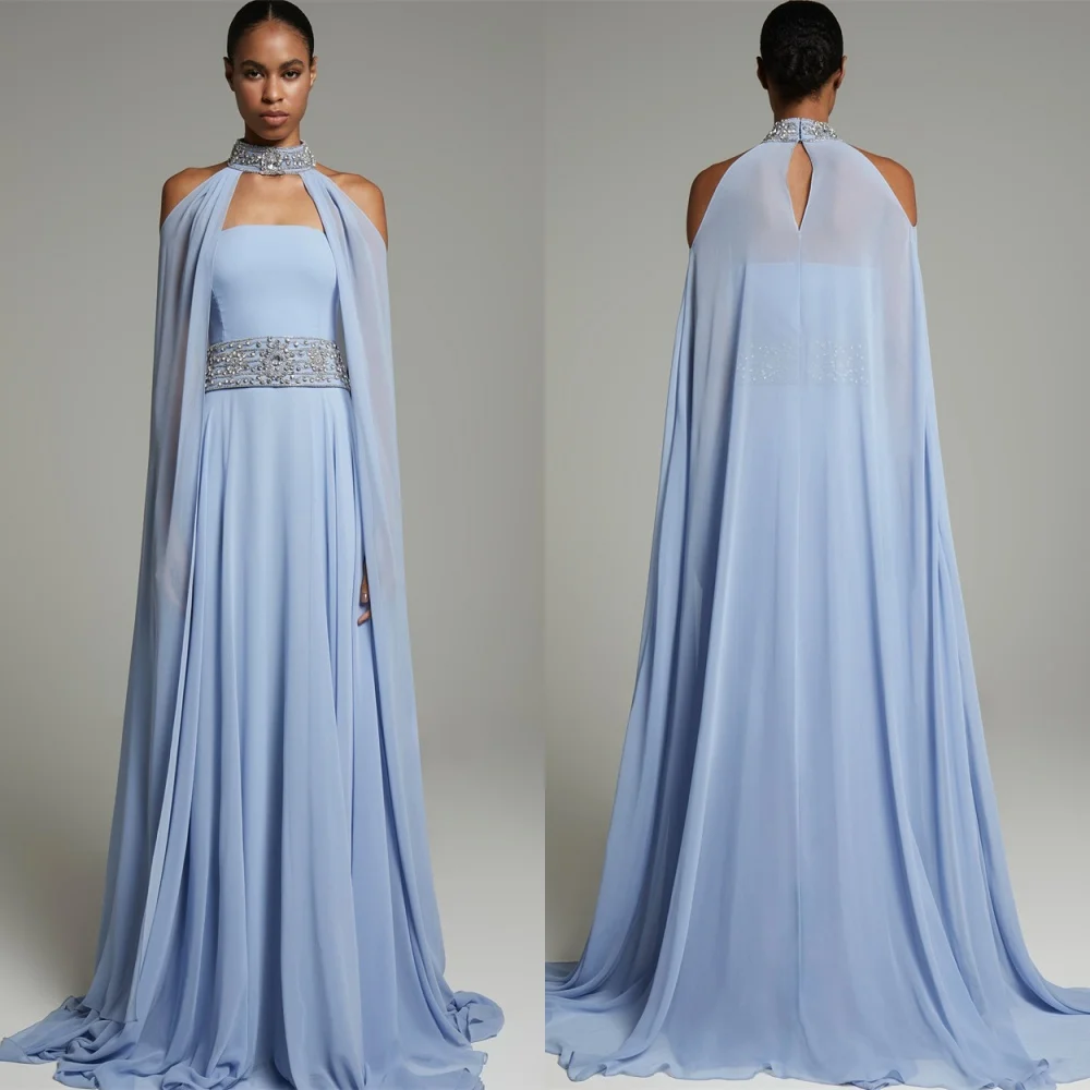 Customized Simple Blue Chiffon Evening Dress Elegant Strapless Sleeveless Homecoming Dresses Exquisite Special Occasio
Customized Simple Blue Chiffon Evening Dress Elegant Strapless Sleeveless Homecoming Dresses Exquisite Special Occasio