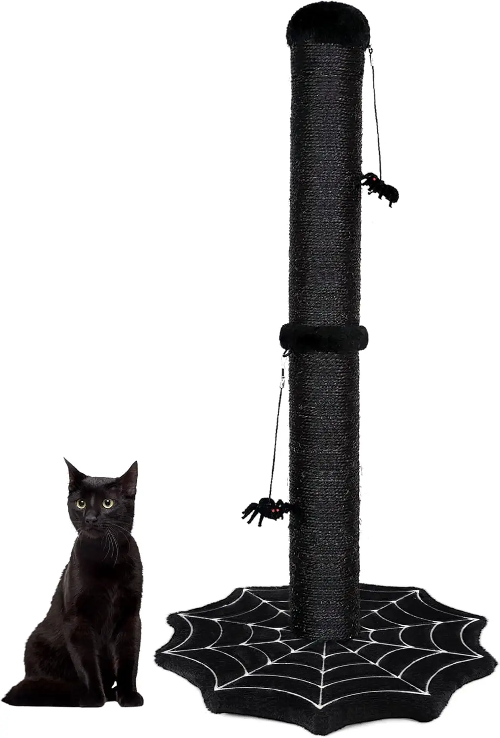 Gothic Cat Scratching Post with Spider Dangling Toys for Indoor Cats, Halloween Spooky Cat Scratcher
Gothic Cat Scratching Post with Spider Dangling Toys for Indoor Cats, Halloween Spooky Cat Scratcher