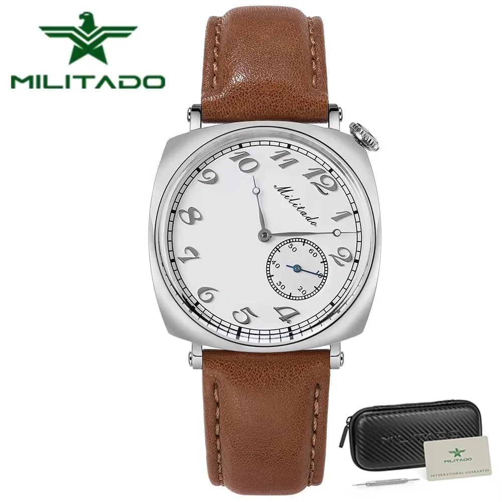 Militado 36 мм часы из нержавеющей стали ST1701K часы с механическим механизмом 100 м водонепроницаемые роскошные кожаные мужские наручные часы в стиле ретро 
Militado 36 мм часы из нержавеющей стали ST1701K часы с механическим механизмом 100 м водонепроницаемые роскошные кожаные мужские наручные часы в стиле ретро