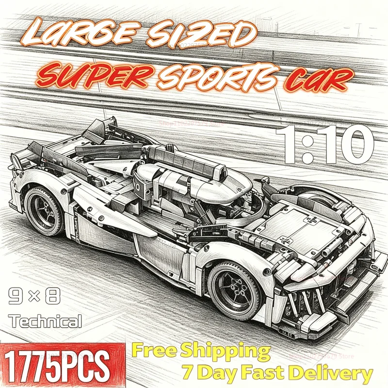 2026 New 1:10 Scale Racing Sport Car Model Kit 1775Pcs Building Set Adults Kids Mechanical Speed Supercar Gift Holiday Christmas
2026 New 1:10 Scale Racing Sport Car Model Kit 1775Pcs Building Set Adults Kids Mechanical Speed Supercar Gift Holiday Christmas