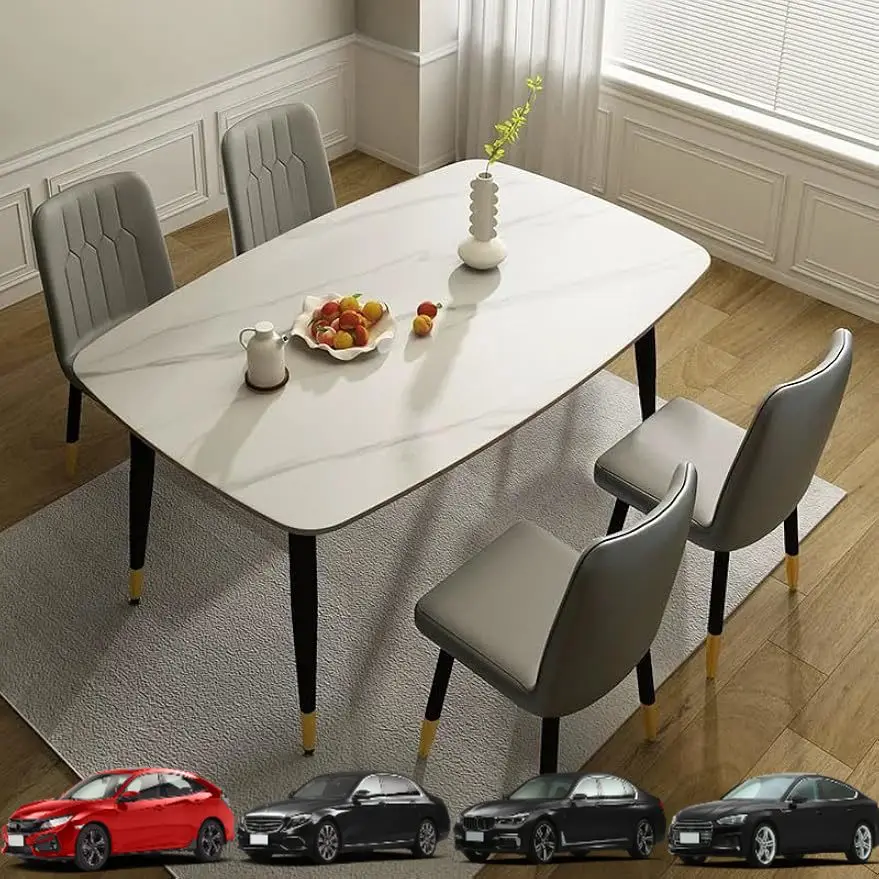 46 Inch Sintered Stone Dining Table, Modern White Rectangular Kitchen Table with Sturdy Metal Legs, Durable & Scratch-Resistant
46 Inch Sintered Stone Dining Table, Modern White Rectangular Kitchen Table with Sturdy Metal Legs, Durable & Scratch-Resistant