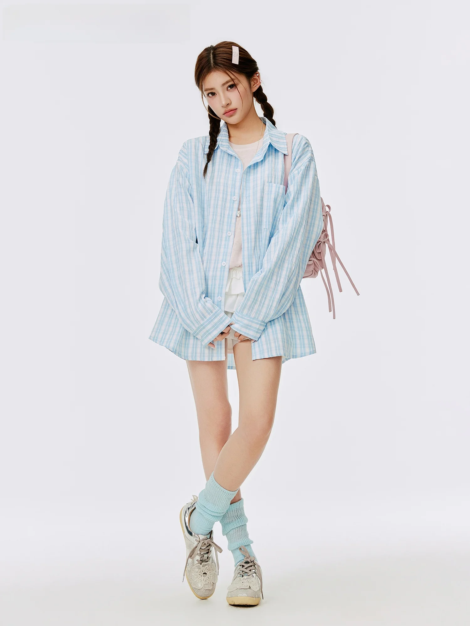 Burgenland Blue Plaid Loose Women's Shirt Summer Thin Sun Protection Outerwear Korean Style Long Sleeve Polyester Fiber
Burgenland Blue Plaid Loose Women's Shirt Summer Thin Sun Protection Outerwear Korean Style Long Sleeve Polyester Fiber