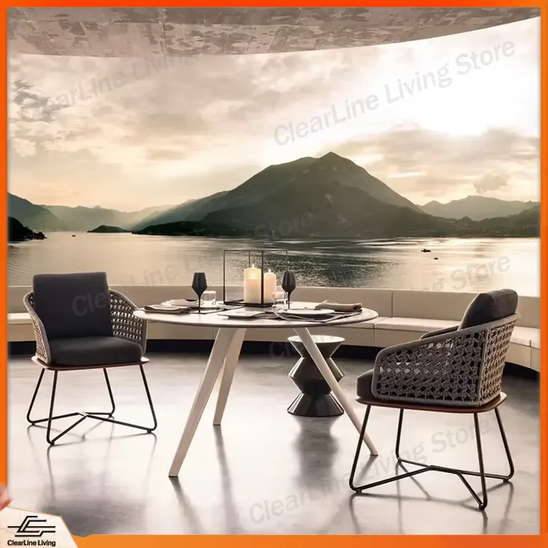 Nordic Outdoor Furniture Set Patio Garden Chairs and Table Woven Rope Teak Wood Dining Set for Backyard Balcony Terrace
Nordic Outdoor Furniture Set Patio Garden Chairs and Table Woven Rope Teak Wood Dining Set for Backyard Balcony Terrace