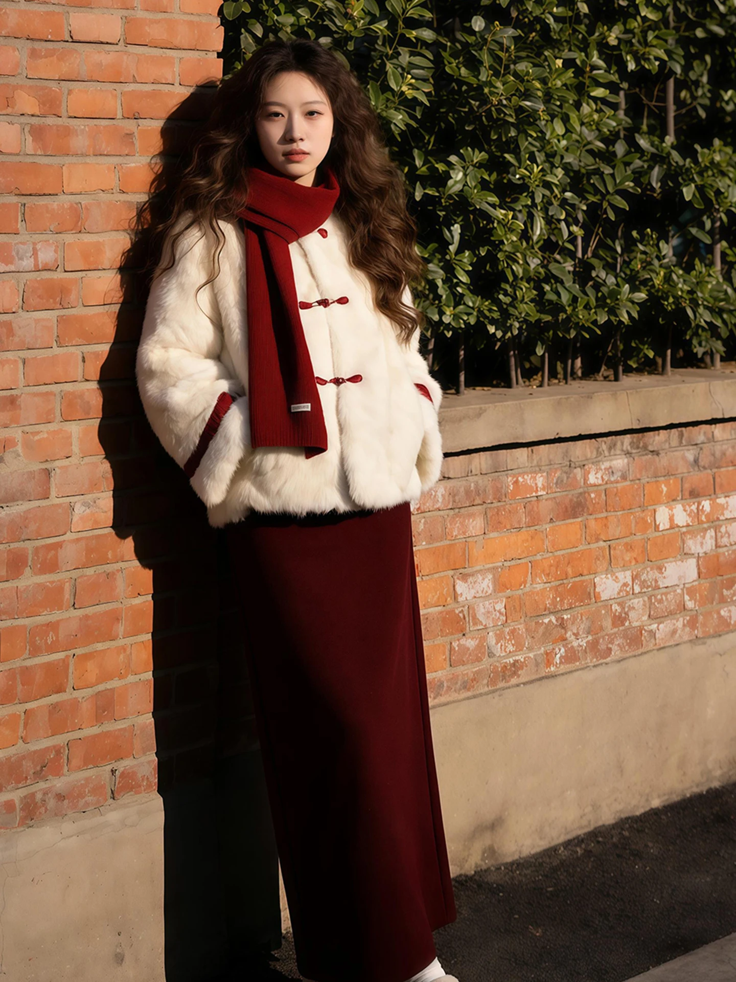 Red High Waist Skirt And Fluffy ort Jaet Women's Two-Piece Set for New Year Casual Sle Winter Spring Faion
Red High Waist Skirt And Fluffy ort Jaet Women's Two-Piece Set for New Year Casual Sle Winter Spring Faion