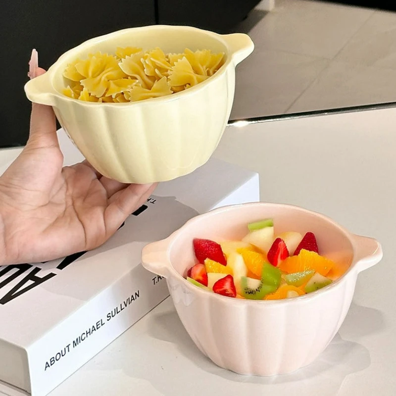 Double Ear Ceramic Soup Bowl Household Restaurant Large Capacity Instant Noodle Bowl Fruit Salad Bowl Solid Color Tableware New
Double Ear Ceramic Soup Bowl Household Restaurant Large Capacity Instant Noodle Bowl Fruit Salad Bowl Solid Color Tableware New