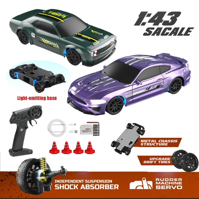 New 1/43 2.4G Rc Car Full-Scale Metal Chassis High-Speed Professional Drift Racing Model Small Remote Control Car Children Toys
New 1/43 2.4G Rc Car Full-Scale Metal Chassis High-Speed Professional Drift Racing Model Small Remote Control Car Children Toys