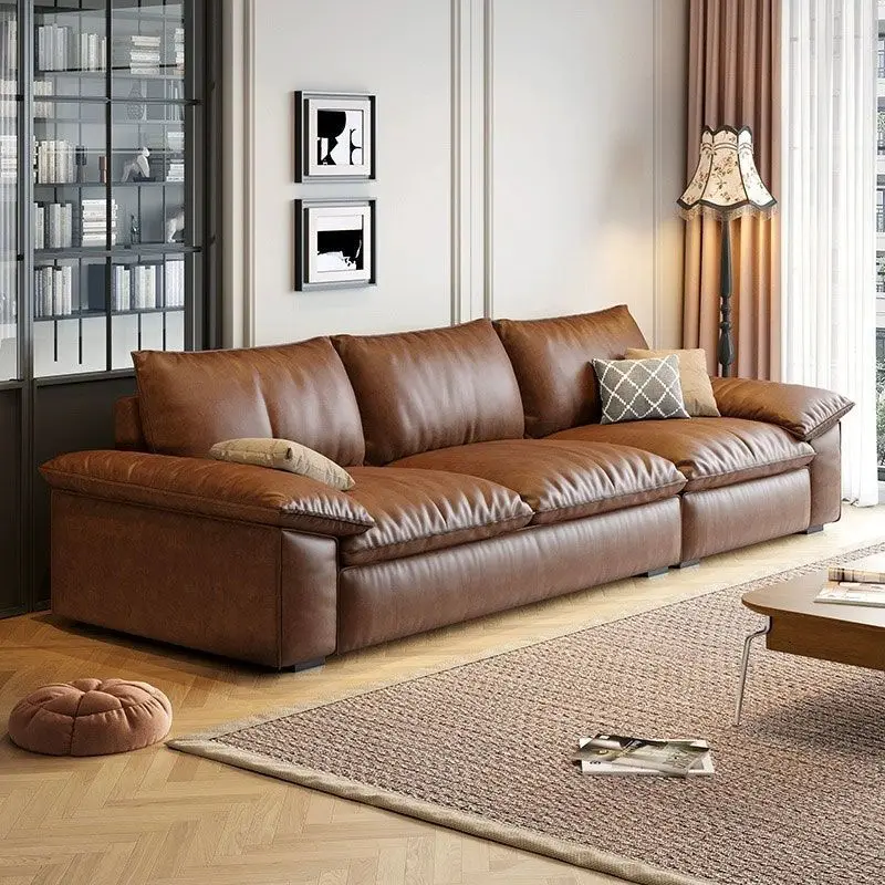 Leather sofa small apartment living room first layer real cowhide straight row oil wax leather sofa
Leather sofa small apartment living room first layer real cowhide straight row oil wax leather sofa