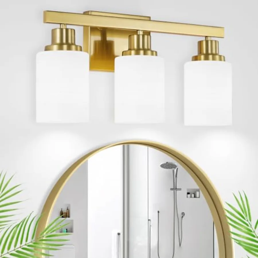 Bathroom Light Fixtures, Modern Vanity Light with Milky White Glass Shade, Wall Lamp Sconces for Mirror, Bedroom, Living Room,
Bathroom Light Fixtures, Modern Vanity Light with Milky White Glass Shade, Wall Lamp Sconces for Mirror, Bedroom, Living Room,