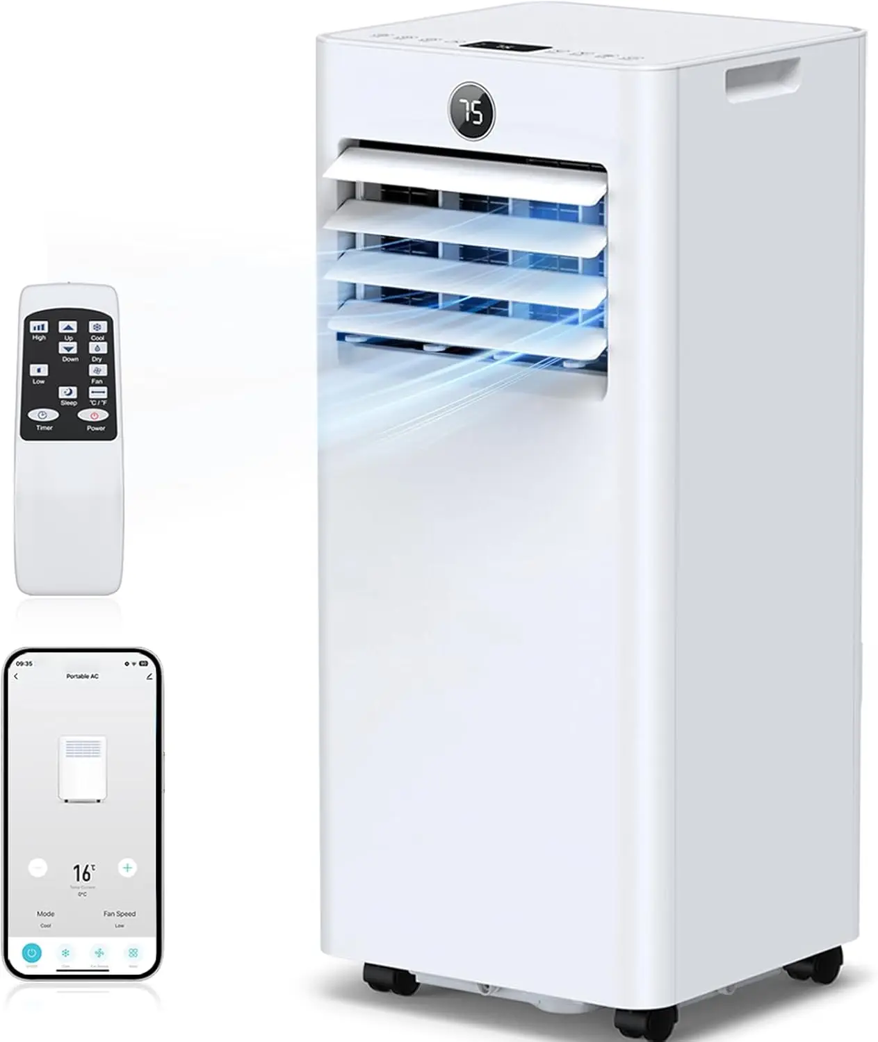 Portable Air Conditioners 16 000 Btu 5 in 1 Smart WiFi AC Unit with APP for Large Rooms up to 750 Sq Ft Fast Cooling
Portable Air Conditioners 16 000 Btu 5 in 1 Smart WiFi AC Unit with APP for Large Rooms up to 750 Sq Ft Fast Cooling