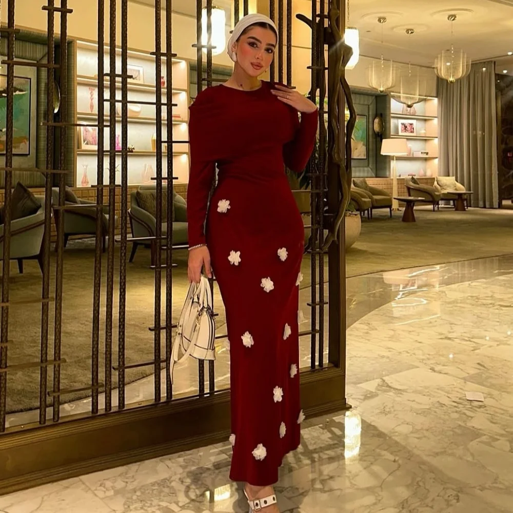 Customized Modern Style Elegant Jersey Handmade Flower Column Scoop Neck Ankle Length Dresses Bespoke Occasion Dresses Classic
Customized Modern Style Elegant Jersey Handmade Flower Column Scoop Neck Ankle Length Dresses Bespoke Occasion Dresses Classic
