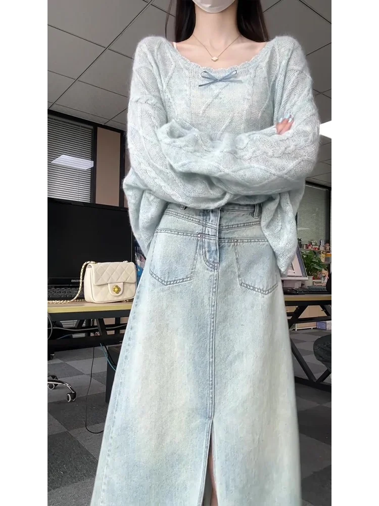 Light Blue Washed High Waist Asymmetrical A-Line Midi Skirt Women's Fashion Spring Design Sensation Versatile Long Skirt
Light Blue Washed High Waist Asymmetrical A-Line Midi Skirt Women's Fashion Spring Design Sensation Versatile Long Skirt