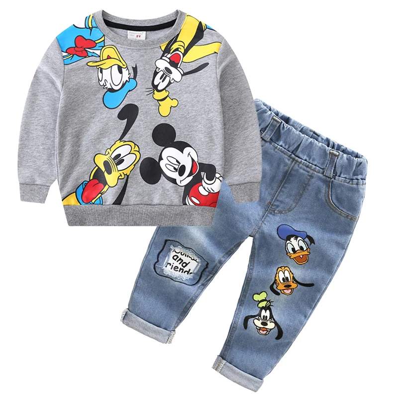 Spring Autumn Fashion Boys Clothing Set Cartoon Mickey Mouse Cotton Sweatshirts Denim Pants 2Pcs Suit For 2-6 Years Kids Clothes
Spring Autumn Fashion Boys Clothing Set Cartoon Mickey Mouse Cotton Sweatshirts Denim Pants 2Pcs Suit For 2-6 Years Kids Clothes