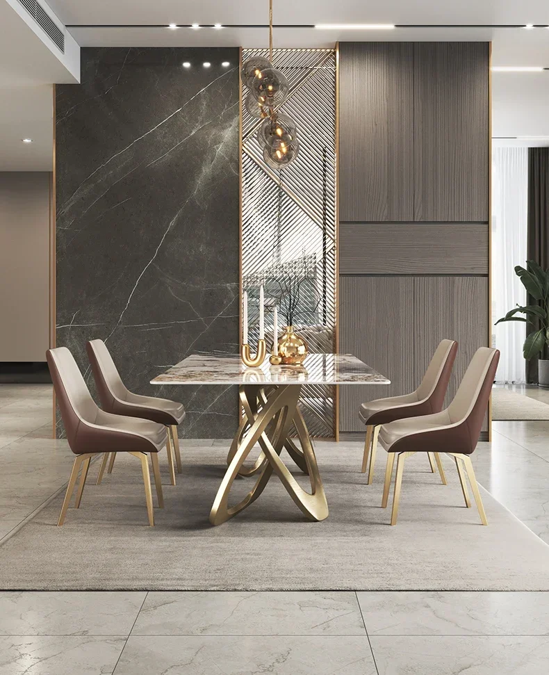 Bright rock plate dining table light luxury modern high-end designer fashion Pandora luxury stone rectangular dining table
Bright rock plate dining table light luxury modern high-end designer fashion Pandora luxury stone rectangular dining table