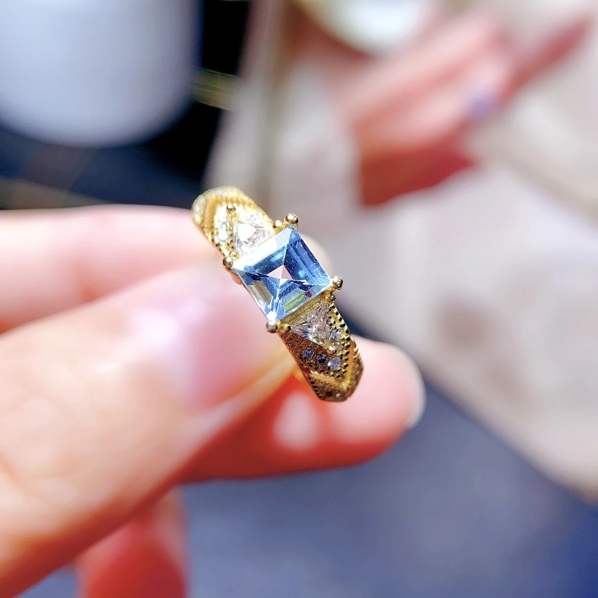 Natural Topaz Ring, 925 Silver Certified, 5x5mm Gemstone, Holiday gift for girls, free product shipping
Natural Topaz Ring, 925 Silver Certified, 5x5mm Gemstone, Holiday gift for girls, free product shipping