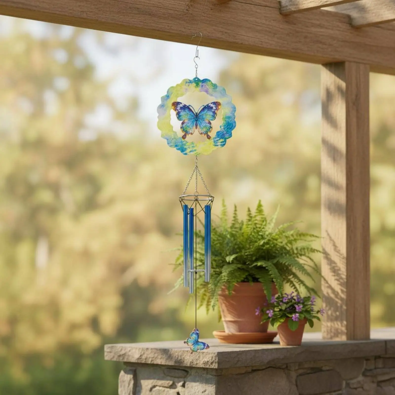 3D Butterfly Wind Chime Light-Catching Mandala Wind Rotator Home Decor Easy to Hang Hanging Ornament Deep Tone for Garden, Patio
3D Butterfly Wind Chime Light-Catching Mandala Wind Rotator Home Decor Easy to Hang Hanging Ornament Deep Tone for Garden, Patio