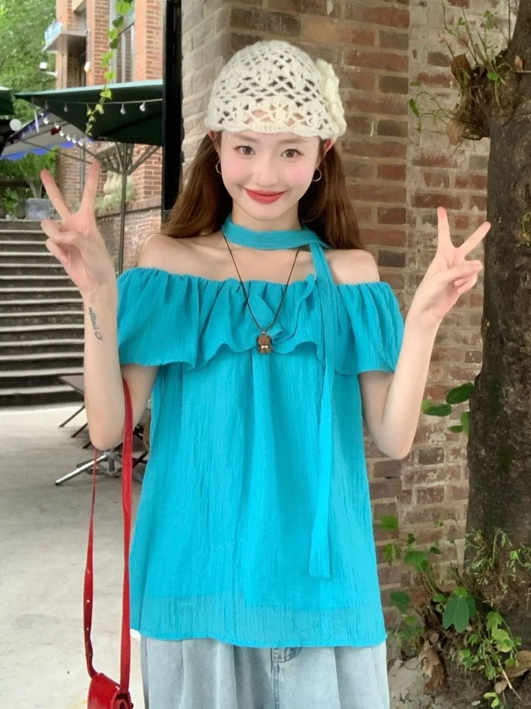 Casual Gentle Style Loose Short Sleeve Women's Shirt One-Shoulder Ruffle Hem Cotton Breathable Summer Unique Top
Casual Gentle Style Loose Short Sleeve Women's Shirt One-Shoulder Ruffle Hem Cotton Breathable Summer Unique Top