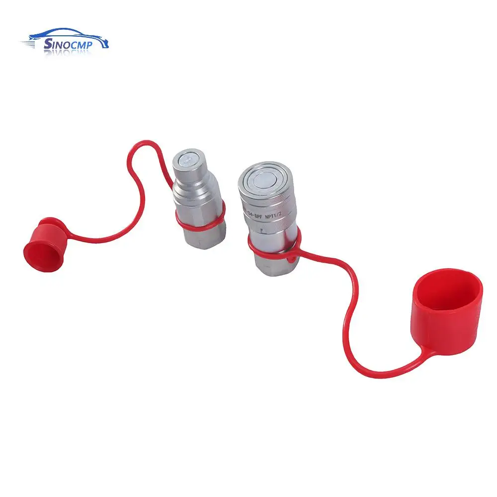 1/2" NPT Thread Skid Steer Bobcat Flat Face Hydraulic Quick Connect Couplers/Couplings W/Red Dust Caps Car Parts Accessories
1/2" NPT Thread Skid Steer Bobcat Flat Face Hydraulic Quick Connect Couplers/Couplings W/Red Dust Caps Car Parts Accessories