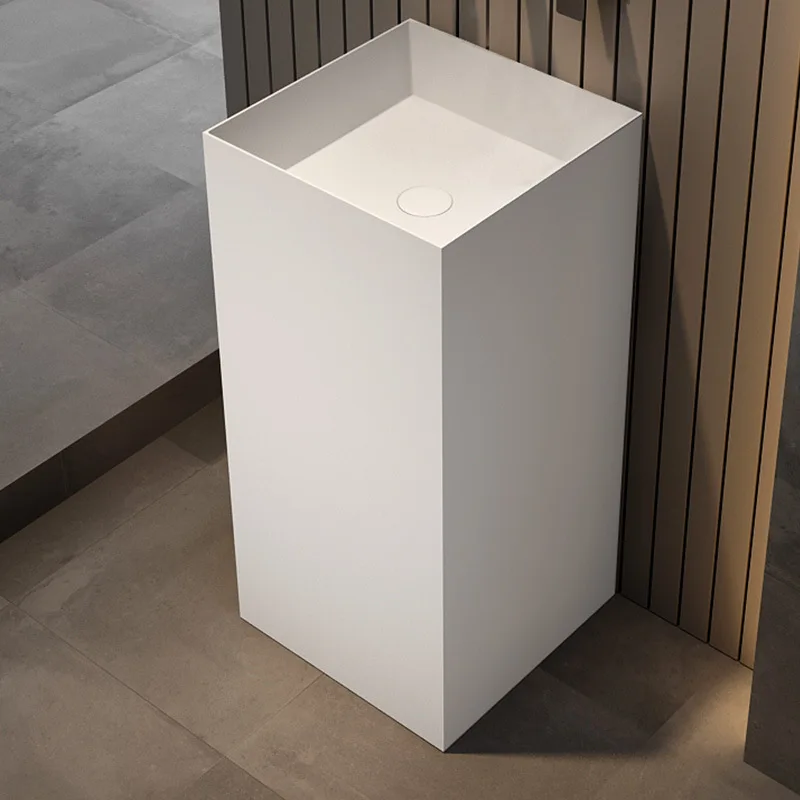 Square artificial stone wash basin Floor-to-ceiling powder room Small apartment light luxury pillar basin Washbasin
Square artificial stone wash basin Floor-to-ceiling powder room Small apartment light luxury pillar basin Washbasin