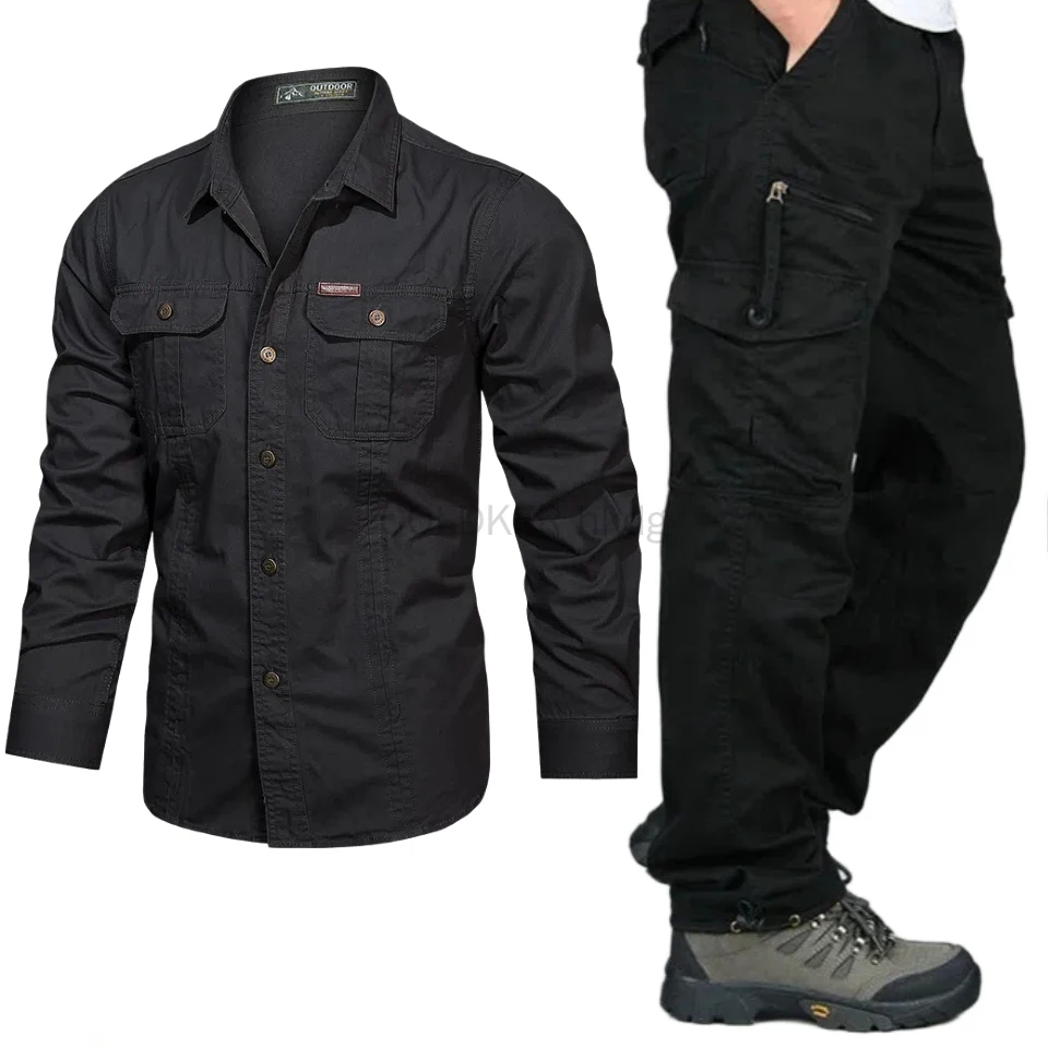 Spring Autumn Outdoor Workwear Men's Sets Long Sleeve Shirt+ Straight Pant 2 Pcs Suits Multi-pocket Cargo Set Sold Separately
Spring Autumn Outdoor Workwear Men's Sets Long Sleeve Shirt+ Straight Pant 2 Pcs Suits Multi-pocket Cargo Set Sold Separately