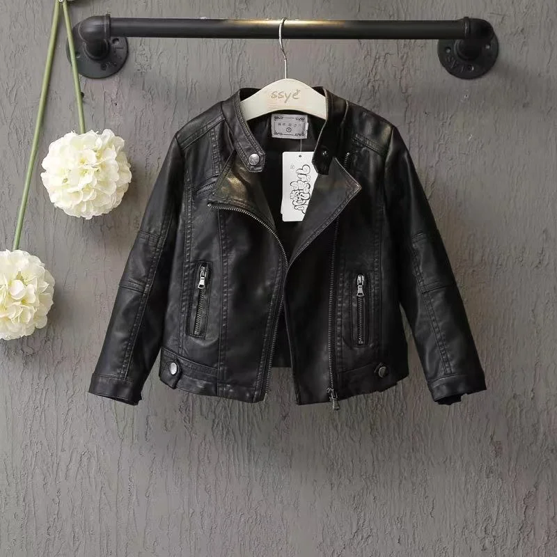 Korean Baby Boys Girls Faux Leather Jacket Winter High Quality Black Thick Velvet PU Leather Coats Children Outwear For 2-8Years
Korean Baby Boys Girls Faux Leather Jacket Winter High Quality Black Thick Velvet PU Leather Coats Children Outwear For 2-8Years