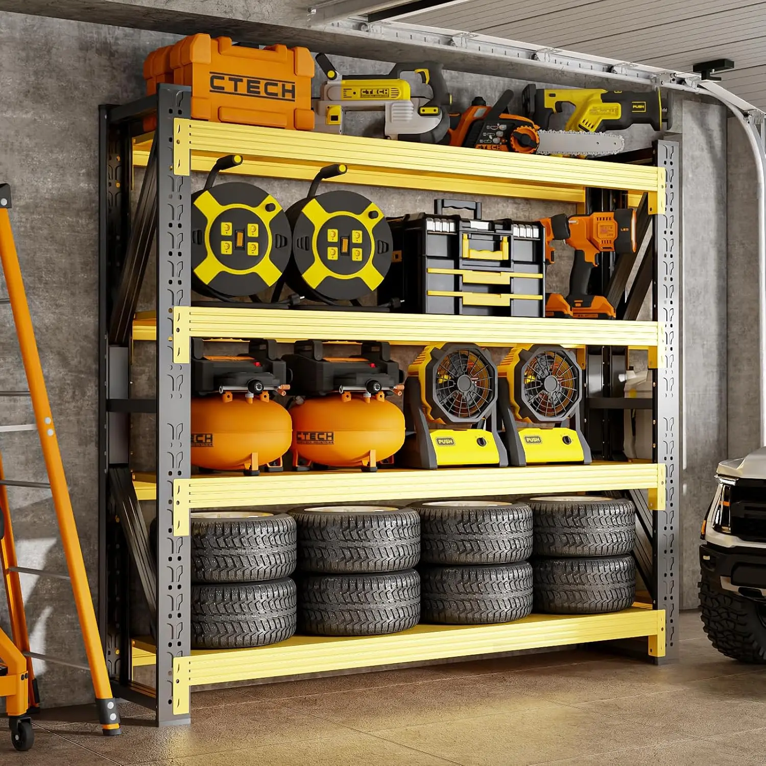 48" W Storage Shelves Heavy Duty, 4000LBS Metal Garage Shelving Units, 4 Tier Adjustable Shelf, Garage Storage Shelves, Custom
48" W Storage Shelves Heavy Duty, 4000LBS Metal Garage Shelving Units, 4 Tier Adjustable Shelf, Garage Storage Shelves, Custom