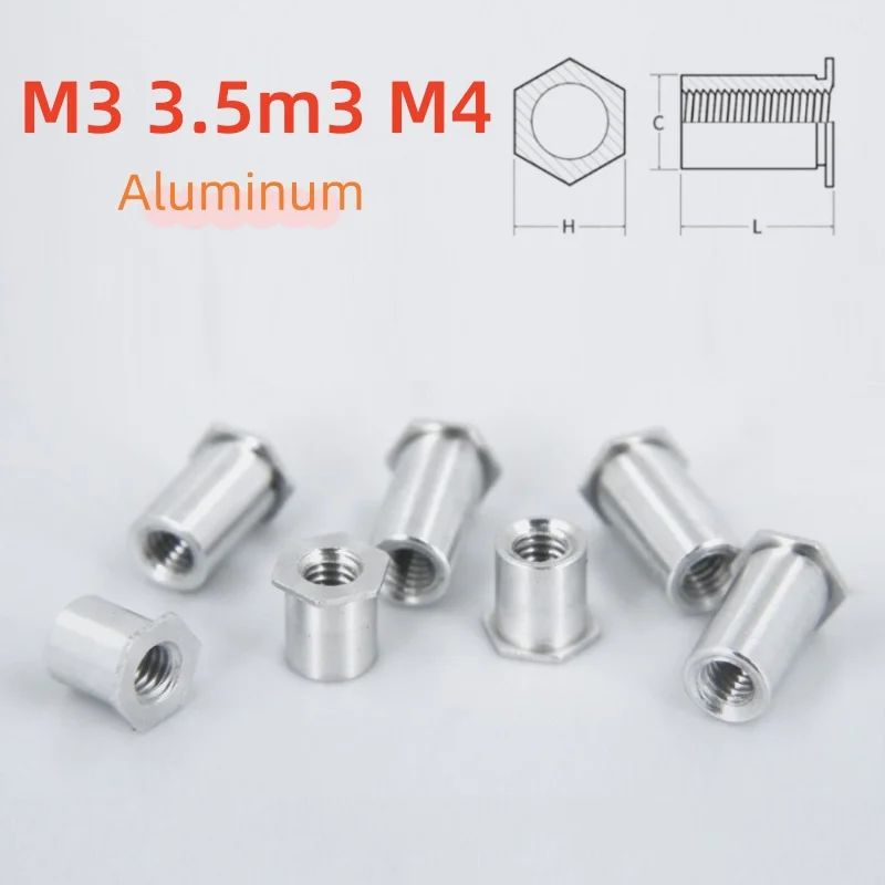 30/50pcs M3 3.5M3 M4 Aluminum Through Hole Hexagon Rivet Stud Length 3mm~12mm Through Hole Pressure Rivet Studs For Bolt Connect
30/50pcs M3 3.5M3 M4 Aluminum Through Hole Hexagon Rivet Stud Length 3mm~12mm Through Hole Pressure Rivet Studs For Bolt Connect