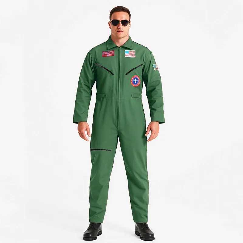 Adult Air Force Fighter Pilot Costume Green Flight Suit Pilot Jumpsuit Halloween Roleplay Outfit Carnival Party Adult Holiday
Adult Air Force Fighter Pilot Costume Green Flight Suit Pilot Jumpsuit Halloween Roleplay Outfit Carnival Party Adult Holiday