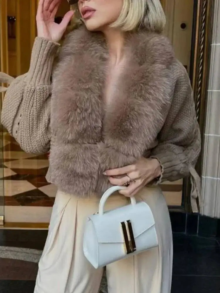 2025 Winter New Fashion Knitting Cardigan Placket Women Casual Real Fox Coat Short Warm Knitted Jacket With Natural Fur
2025 Winter New Fashion Knitting Cardigan Placket Women Casual Real Fox Coat Short Warm Knitted Jacket With Natural Fur