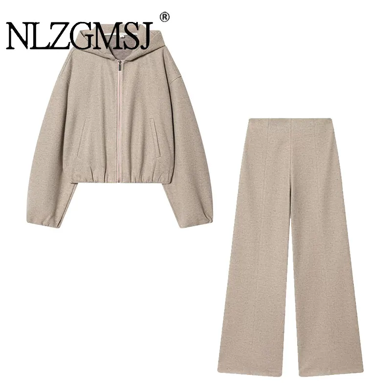 NLZGMSJ Casual Chic Women Suit Solid Hooded Zipper Long Sleeve Top Straight Strawing Loose Long Pants Fashion Spring Autumn Sets
NLZGMSJ Casual Chic Women Suit Solid Hooded Zipper Long Sleeve Top Straight Strawing Loose Long Pants Fashion Spring Autumn Sets