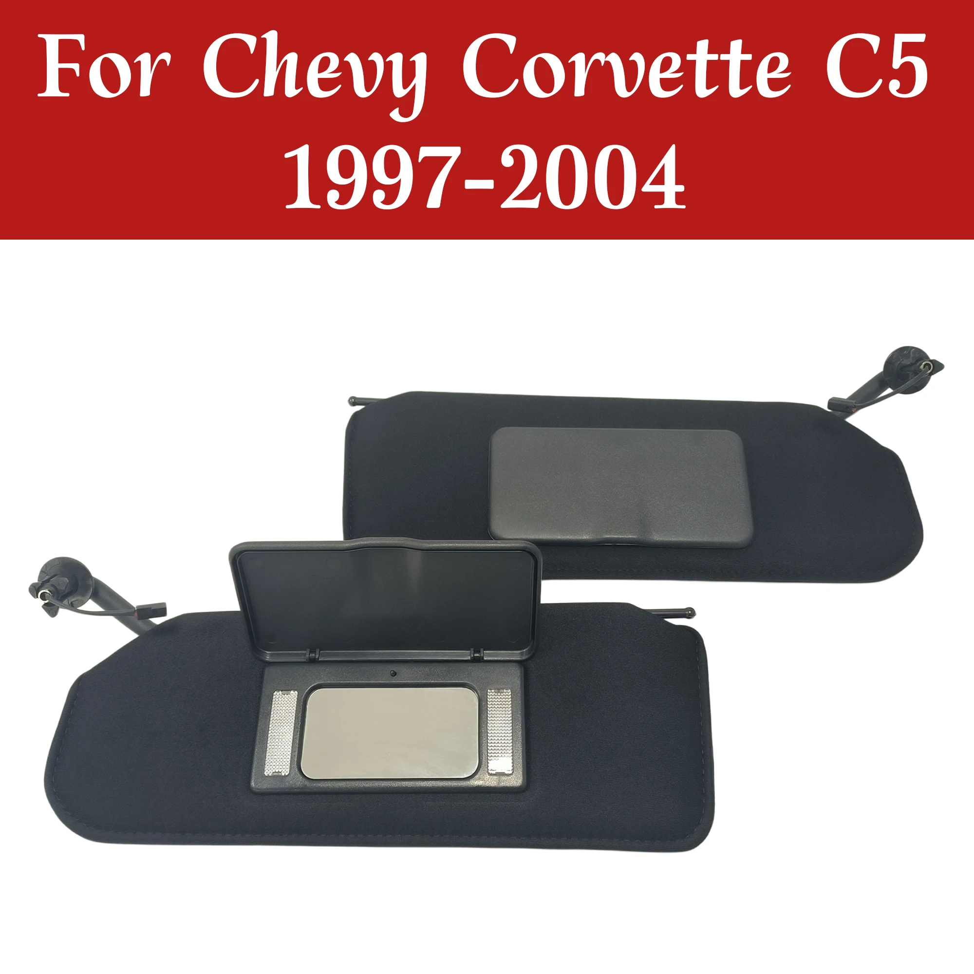 Для Chevrolet Corvette C5 1997-2004 годов выпуска: передние солнцезащитные козырьки (левый и правый)
Для Chevrolet Corvette C5 1997-2004 годов выпуска: передние солнцезащитные козырьки (левый и правый)