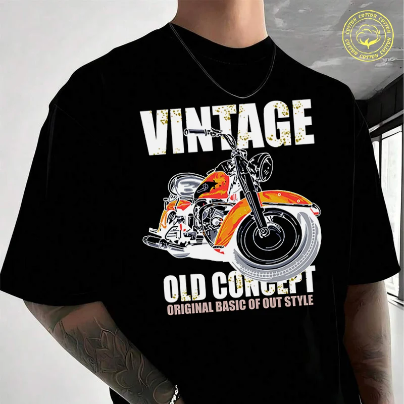 Vintage Old Congept Motorcycle Men's Cotton T-Shirt Moto New Casual O-neck Short Sleeve Summer Streetwear Tees
Vintage Old Congept Motorcycle Men's Cotton T-Shirt Moto New Casual O-neck Short Sleeve Summer Streetwear Tees
