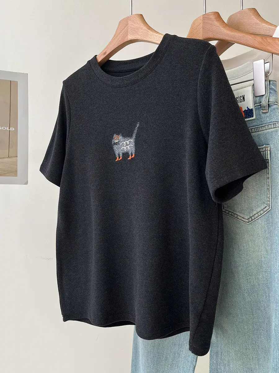 plus Size Women's Thickened Flocking Short Sleeve T-Shirt Embroidered Slimming Belly Covering Spring Autumn New Style Korean ...
plus Size Women's Thickened Flocking Short Sleeve T-Shirt Embroidered Slimming Belly Covering Spring Autumn New Style Korean ...