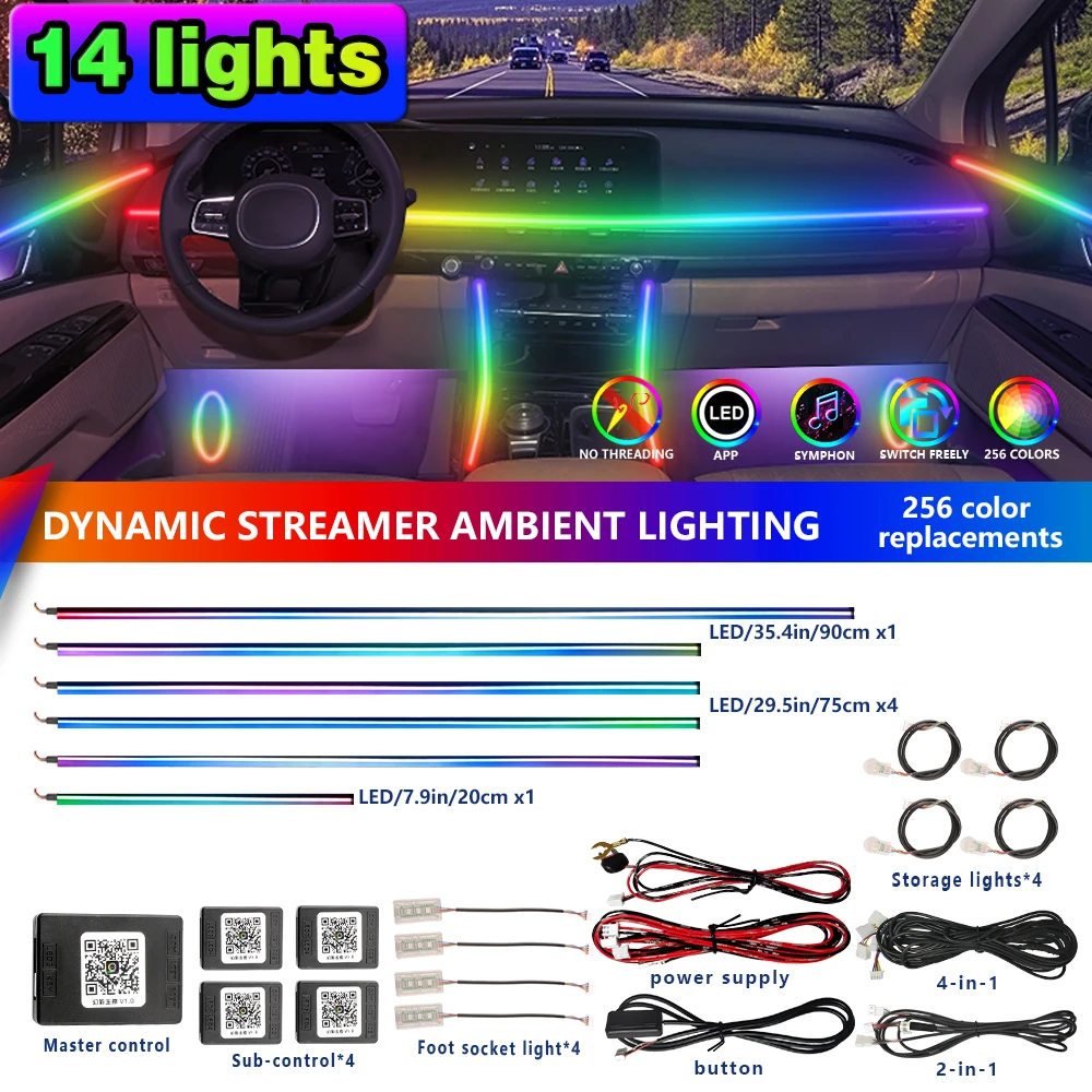 20PCS Smart RGB LED Strip Lights with App Control, 256 Colors, Dynamic Streamer Effects, Multi-Size Home Ambient Lighting, Maste
20PCS Smart RGB LED Strip Lights with App Control, 256 Colors, Dynamic Streamer Effects, Multi-Size Home Ambient Lighting, Maste