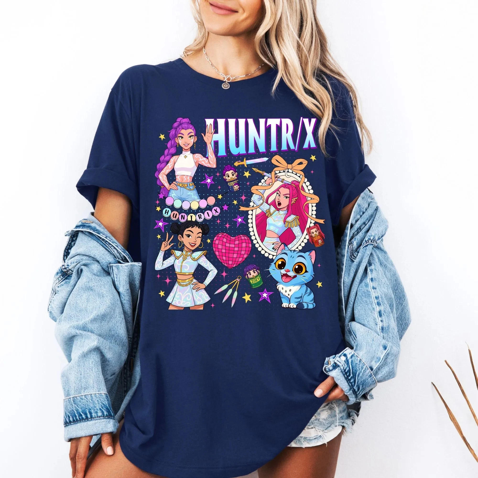 Women's Kpop Demon Hunters T-shirt Unisex Streetwear Oversized Loose Casual Pure Cotton Short Sleeves Saja Girls Fan Kpop Shirt
Women's Kpop Demon Hunters T-shirt Unisex Streetwear Oversized Loose Casual Pure Cotton Short Sleeves Saja Girls Fan Kpop Shirt