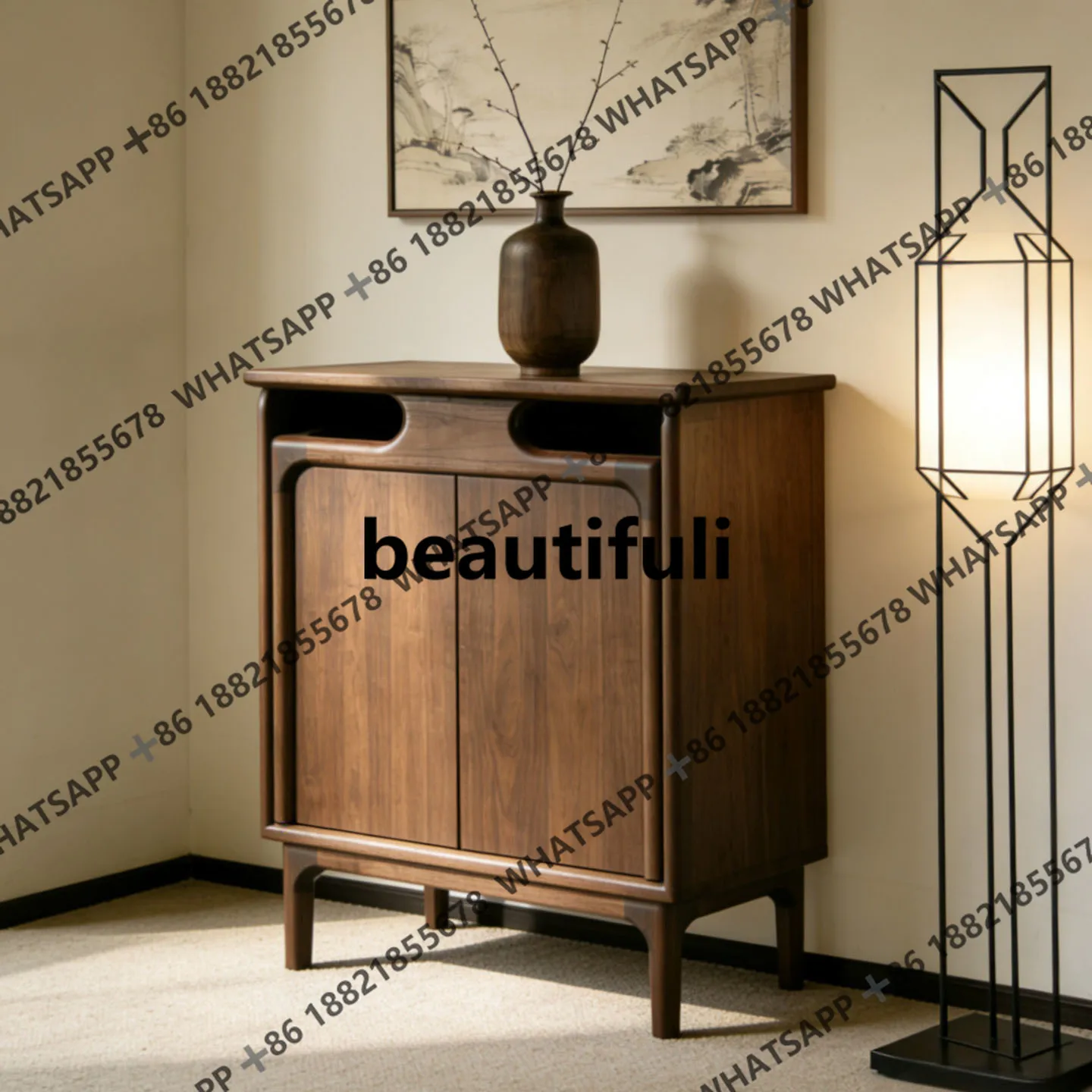 North American black walnut double-door porch cabinet Song-style aesthetic minimalist side cabinet solid wood storage cabinet
North American black walnut double-door porch cabinet Song-style aesthetic minimalist side cabinet solid wood storage cabinet