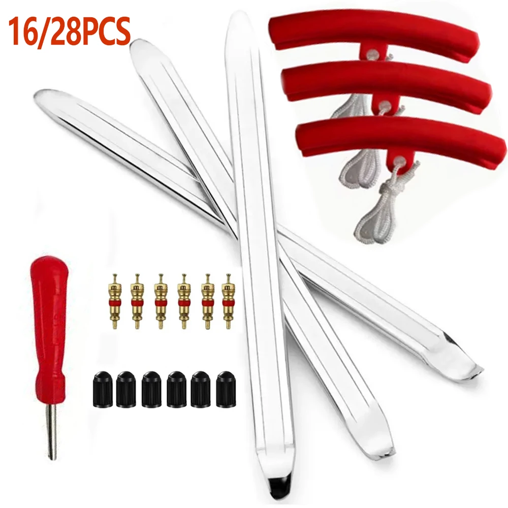 16/28Pcs Tire Remover Fixing Tool Tire Repair Tool Tire Spoons Motorcycle Tire Durable Convenient Rim Changing Protector Valve
16/28Pcs Tire Remover Fixing Tool Tire Repair Tool Tire Spoons Motorcycle Tire Durable Convenient Rim Changing Protector Valve