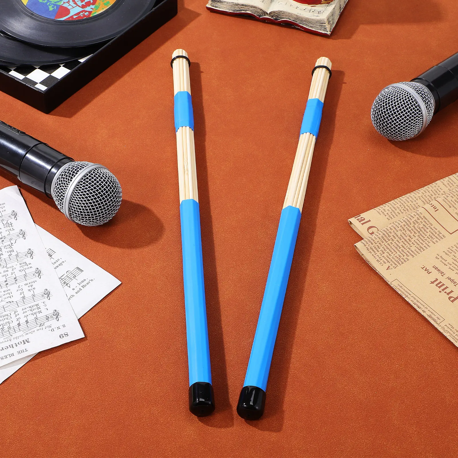 19 Professional Wooden Drum Brushes Bamboo Drumsticks 3 Pairs Blue Durable Non-Slip Design Jazz Percussion Accessories
19 Professional Wooden Drum Brushes Bamboo Drumsticks 3 Pairs Blue Durable Non-Slip Design Jazz Percussion Accessories