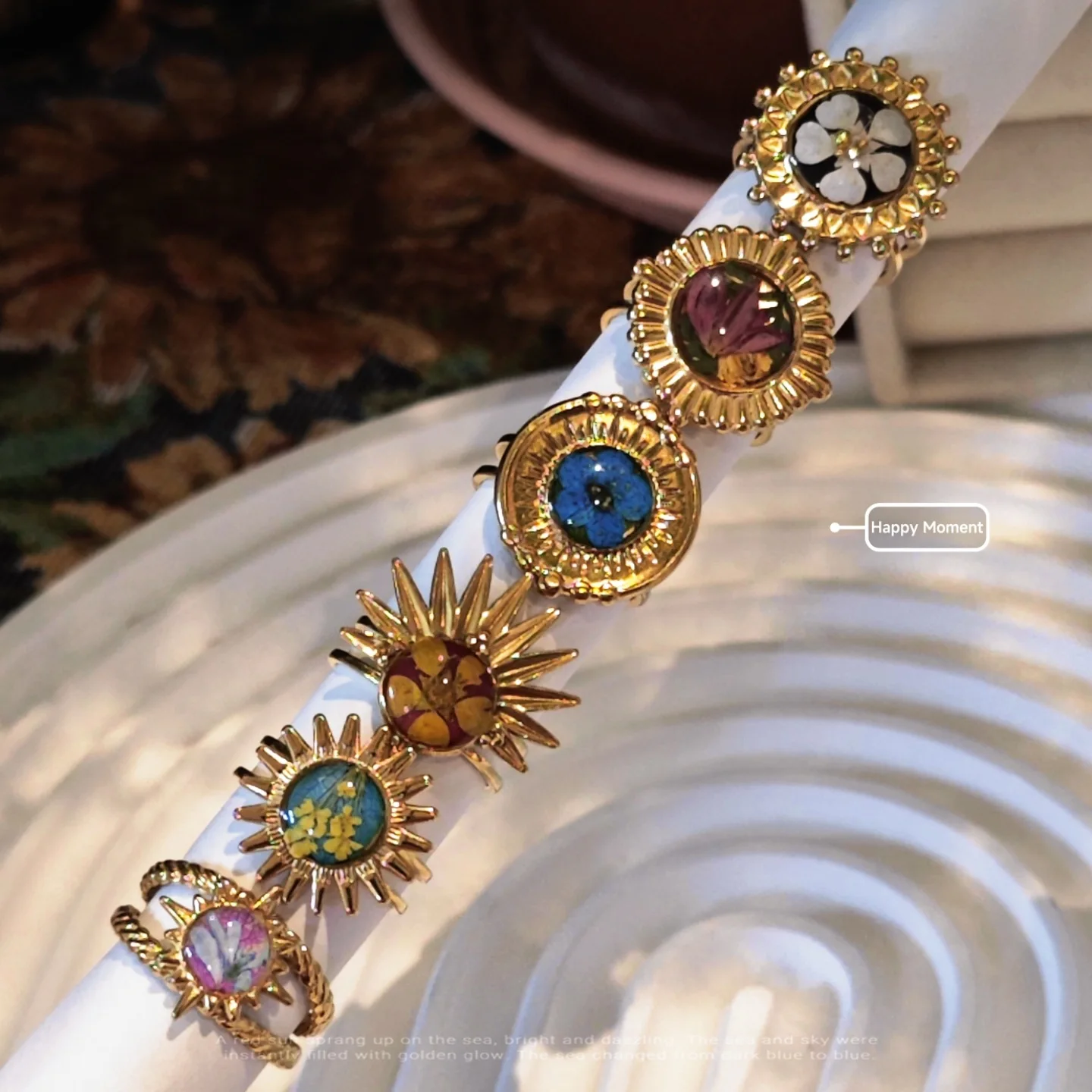 3309 Wholesale Handmade Pop Dried Flowers Sun Muse Stainless Steel Rings Fashion Designs Creative Christmas Birthday Gifts
3309 Wholesale Handmade Pop Dried Flowers Sun Muse Stainless Steel Rings Fashion Designs Creative Christmas Birthday Gifts