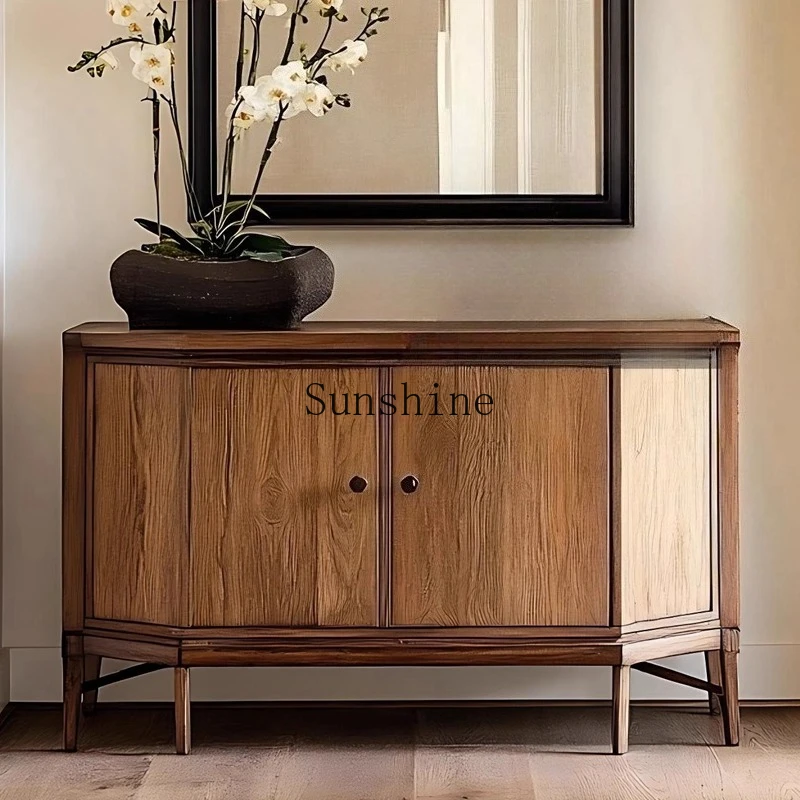 Retro solid wood porch cabinet against the wall Living room integrated dining side wine cabinet French locker
Retro solid wood porch cabinet against the wall Living room integrated dining side wine cabinet French locker