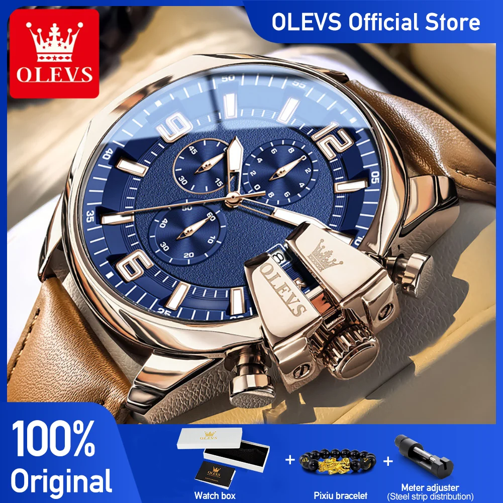 OLEVS 2978 Brand Quartz Movement Watch For Men HD Luminous Chronograph Dial Leather Strap Calendar Window 30m Waterproof Watch
OLEVS 2978 Brand Quartz Movement Watch For Men HD Luminous Chronograph Dial Leather Strap Calendar Window 30m Waterproof Watch