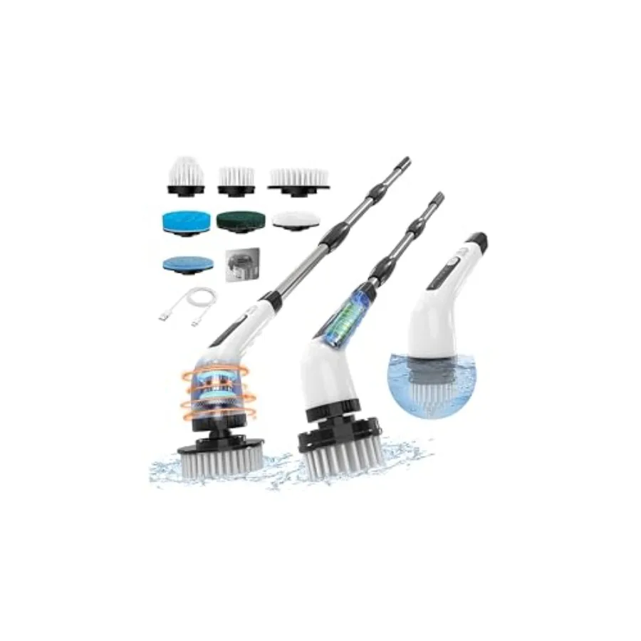 Electric Spin Scrubber Cordless Cleaning Brush Shower Scrubber with 7 Replaceable Brush 2 Speeds and Adjustable Extension Handl
Electric Spin Scrubber Cordless Cleaning Brush Shower Scrubber with 7 Replaceable Brush 2 Speeds and Adjustable Extension Handl