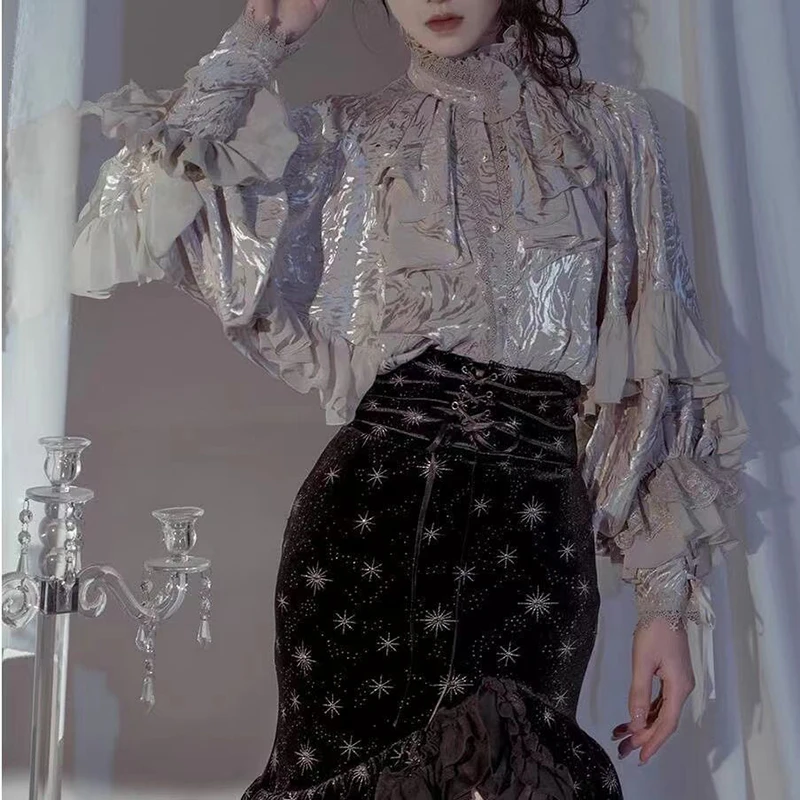 Летняя кружевная лоскутная блузка Y2k, топ, женская свободная блузка JK, японская кавайная рубашка для девочек, милая милая рубашка с рукавами-фонариками в стиле Лолиты
Летняя кружевная лоскутная блузка Y2k, топ, женская свободная блузка JK, японская кавайная рубашка для девочек, милая милая рубашка с рукавами-фонариками в стиле Лолиты