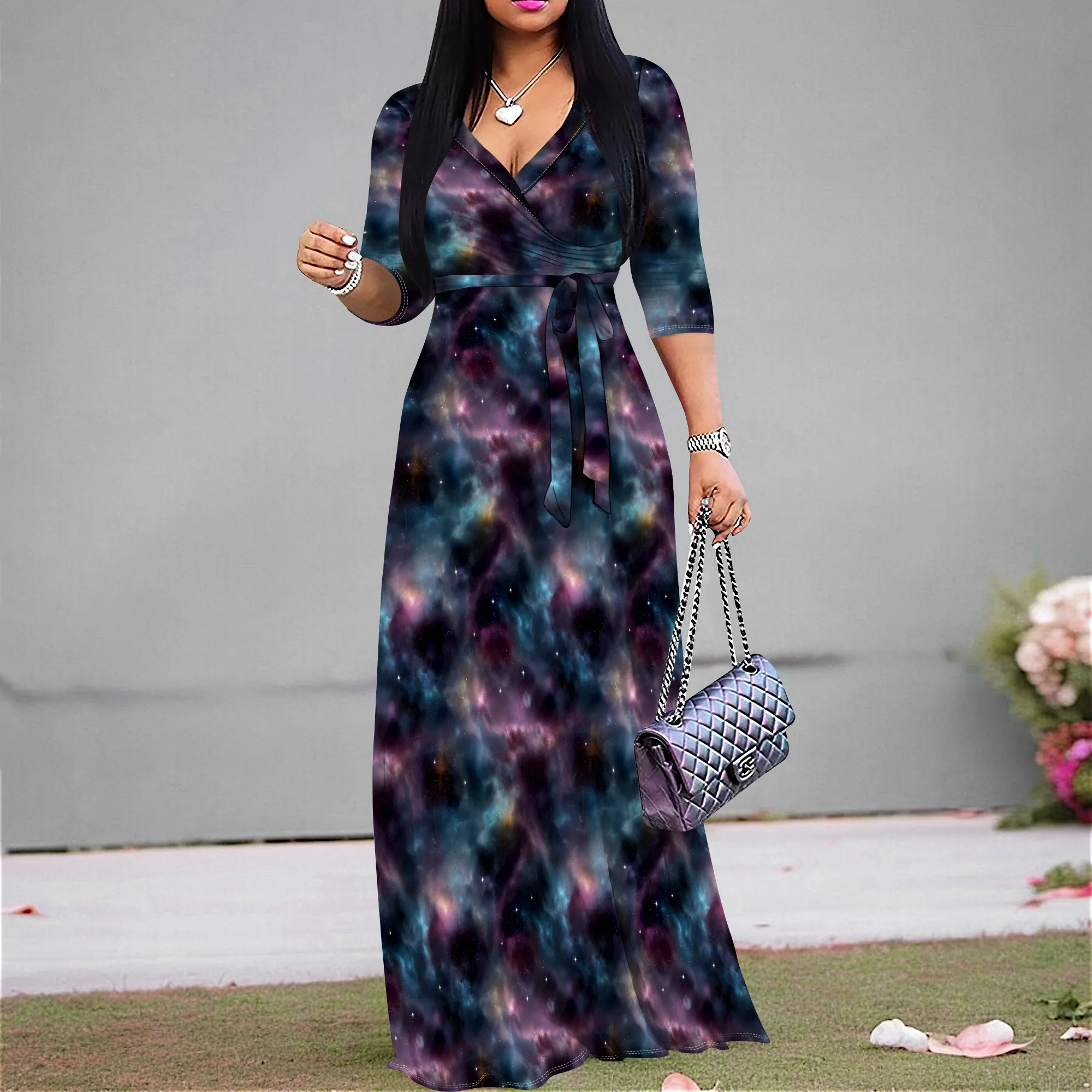 Galaxy Print Maxi Dress for Women S-3XL Vibrant Cosmic Design Perfect for Spring and Autumn Fashion
Galaxy Print Maxi Dress for Women S-3XL Vibrant Cosmic Design Perfect for Spring and Autumn Fashion