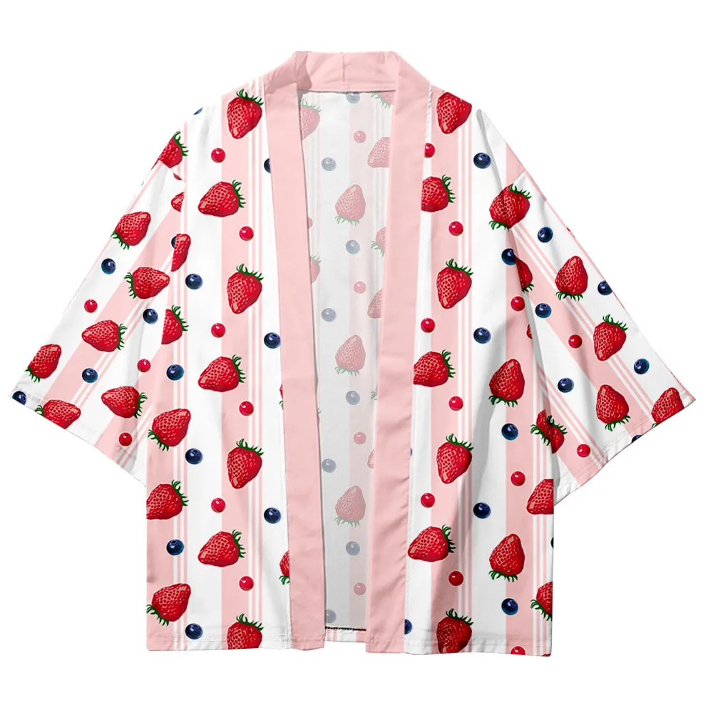 Big Size XXS-6XL Pink Pineapple Strawberry Print Japanese Streetwear Cardigan Women Men Harajuku Haori Kimono Top Yukata Clothes
Big Size XXS-6XL Pink Pineapple Strawberry Print Japanese Streetwear Cardigan Women Men Harajuku Haori Kimono Top Yukata Clothes