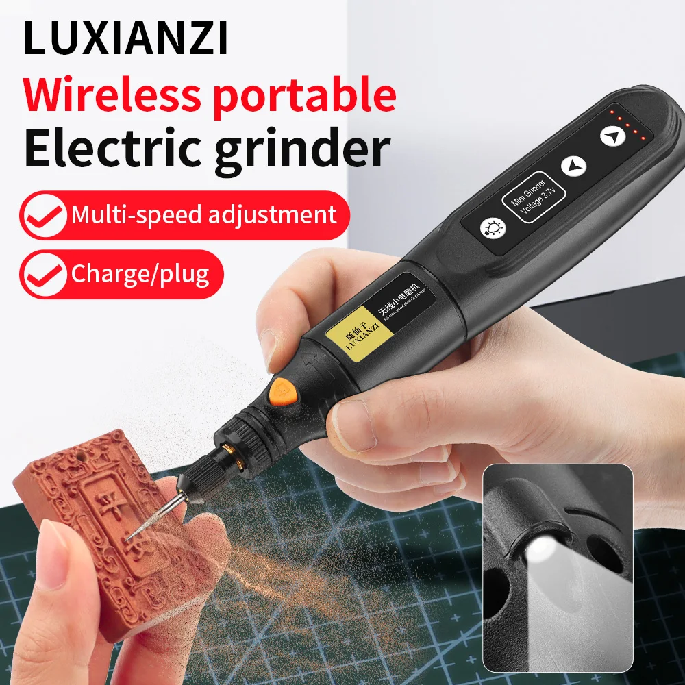 LUXIANZI Mini Electric Drill USB Wireless Grinder Handheld Drill Rotary Tool for Jewelry Metal Glass Woodworking Engraving Pen
LUXIANZI Mini Electric Drill USB Wireless Grinder Handheld Drill Rotary Tool for Jewelry Metal Glass Woodworking Engraving Pen