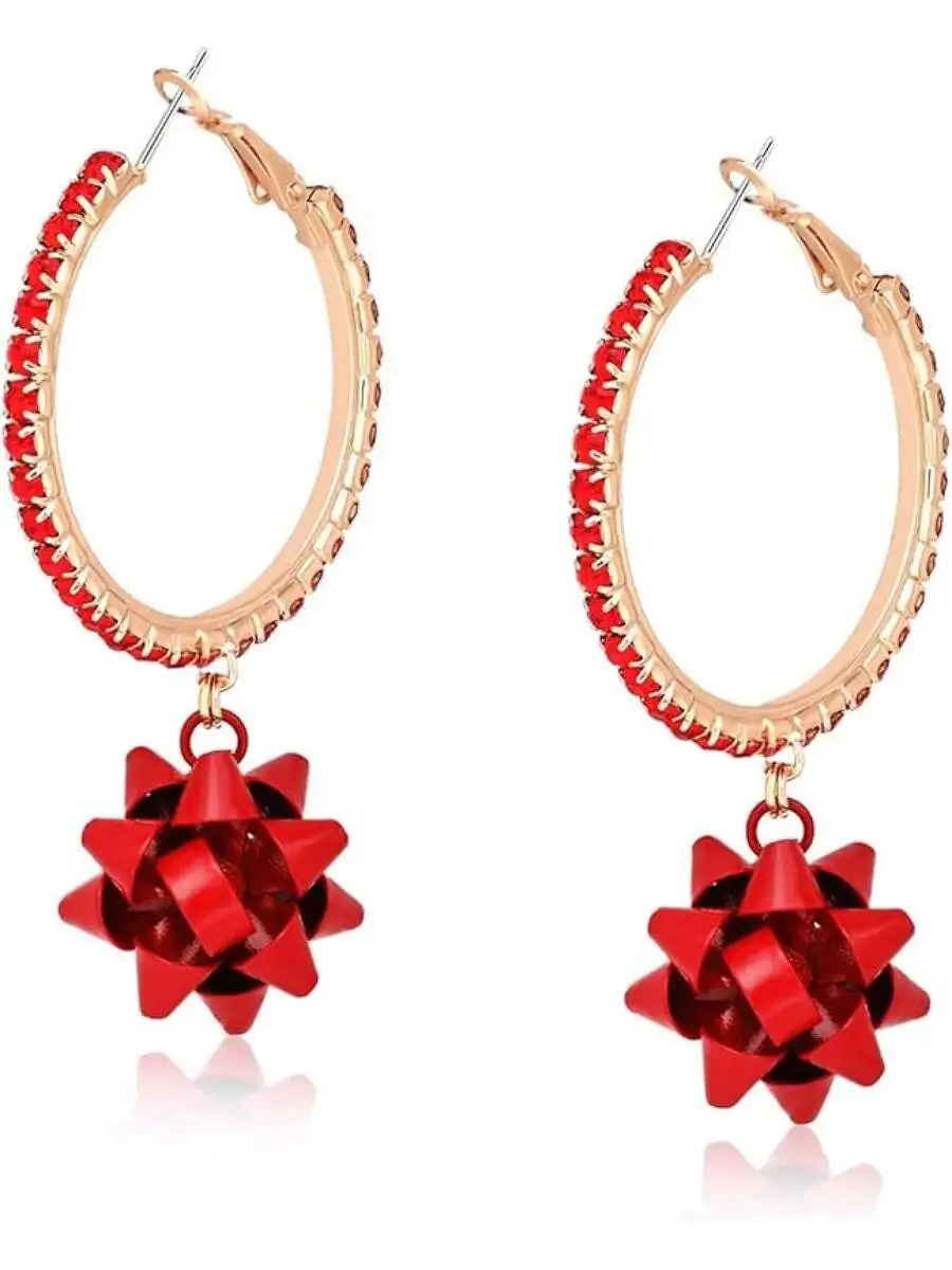 Festive Red Bow Hoop Earrings For Women Holiday Party Jewelry
Festive Red Bow Hoop Earrings For Women Holiday Party Jewelry