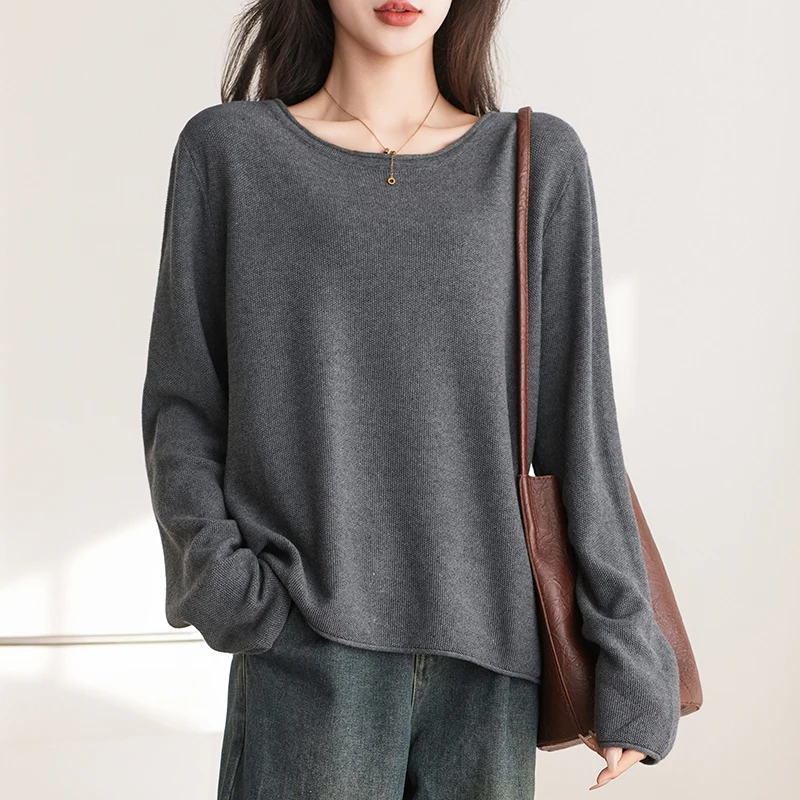 ZOCEPT Spring Autumn Women's Pure Cotton Round Neck Long Top Sleeved Pullover Sweater Solid Color Loose Casual Knitted Sweater
ZOCEPT Spring Autumn Women's Pure Cotton Round Neck Long Top Sleeved Pullover Sweater Solid Color Loose Casual Knitted Sweater