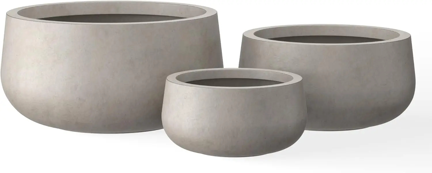 Planters Set of 3, Outdoor Indoor Garden Plant Pots with Drainage Hole and Rubber
Planters Set of 3, Outdoor Indoor Garden Plant Pots with Drainage Hole and Rubber