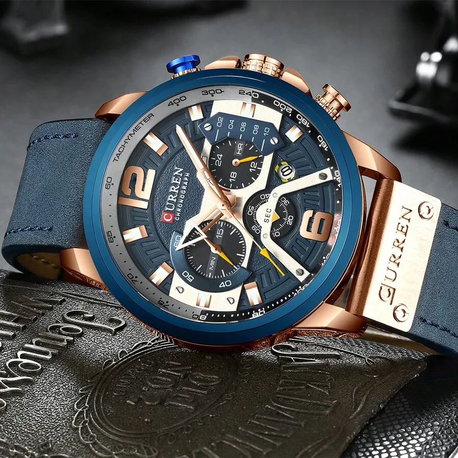 CURREN Men's Luxury Business Chronograph Waterproof Analog Quartz Wrist Watch, PU Leather Strap
CURREN Men's Luxury Business Chronograph Waterproof Analog Quartz Wrist Watch, PU Leather Strap